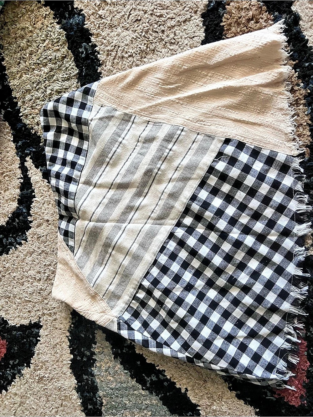 Promesa Patchwork Checkered skirt in Black & White NWT
